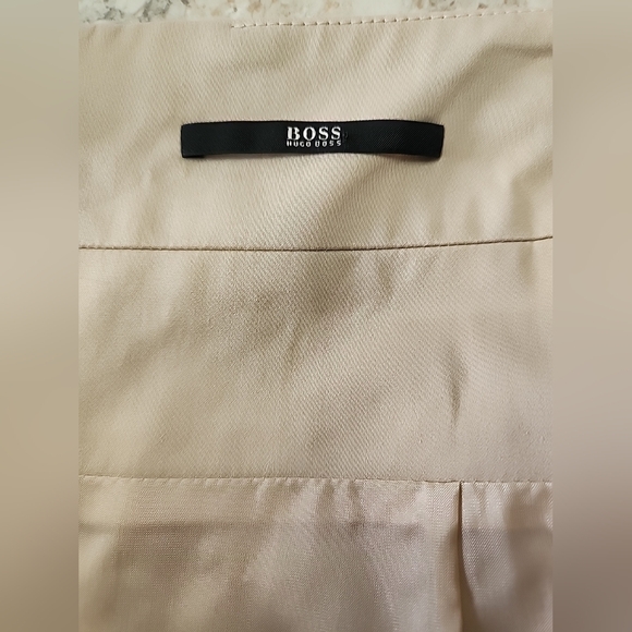 Hugo Boss Black Label ~ Skirt High Waist Pleat Pencil Straight Khaki Cotton 8 - Picture 5 of 13